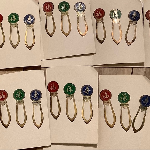 New vintage set of bookmark good luck prosperity longevity (metal, set of 3) - Picture 8 of 12